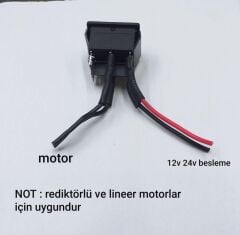 MOTOR SAĞ SOL DÖNDÜRME BUTONU (12VOLT-24VOLT) YAYLI (8 AMPER) MOTOR YÖN KONTROL BUTONU